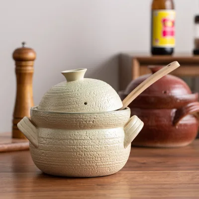 Coarse Earthenware Casserole Dry-Heat Resistant Non-Cracking Hotel Commercial Use Open Flame Resistant Trendy Retro Pot Ceramic