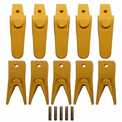 Excavator Bucket Teeth Adapters & Pins Set Heavy Duty Forged Steel Wear-Resistant Replacement for Construction Mining