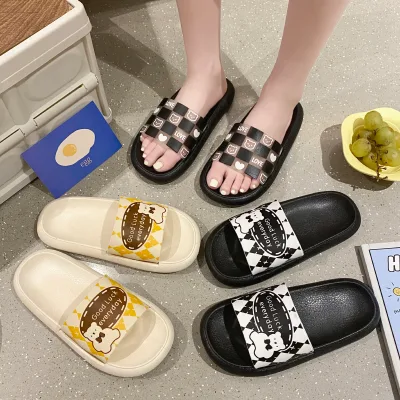 Summer Pvc Indoor Outdoor Soft Sole slippers Women's Casual Simple Light Waterproof Bathroom Non-slip Shoes Ladies Flat Shoes
