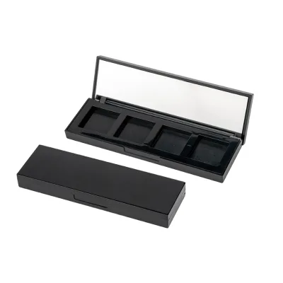 Wholesale new 4 Plates Makeup Eyeshadow Palette Custom with Mirror Custom Plastic Eyeshadow Container