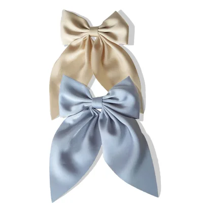Europe and the United States new fabric bow hairpin fresh fashion solid color streamer butterfly hair clip