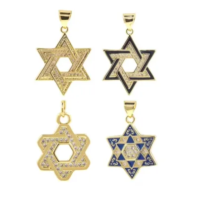 Star of David Pendant Jewelry Israel Symbol Judaism Jewish Charm Ethnic Hexagon Solomon Medal Necklace Accessories DIY Jewelry