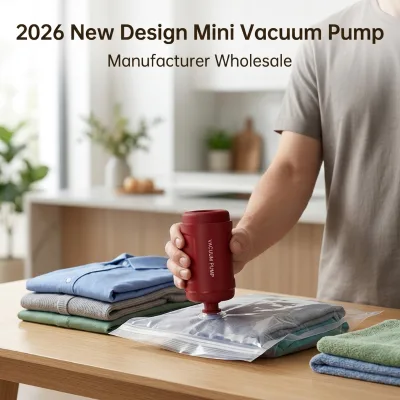 2026 Electric Air Vacuum Pump Vacuum Storage Bag Travel Portable USB Rechargeable Seal Compression BagClothes Blankets Bedding