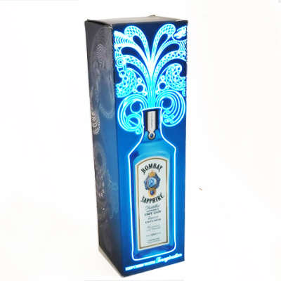 Light Up Custom Designs Luxury EL Package Gift Packaging el wine bottle decal led name box support graphics flash glow low moq