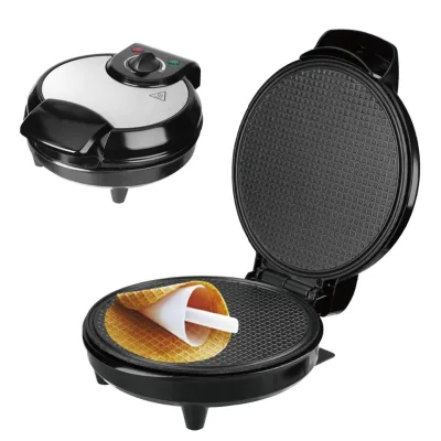 Waffle Cone Maker Includes Shaper Roller Homemade Ice Cream Cone Baking Iron Machine Fun Kitchen Appliance