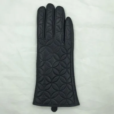 Factory Directly Sell Genuine Leather Customize Pattern Gloves Winter Warm Gloves