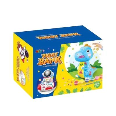 Hot Sale DIY DINOSAUR Spot Stickers Painted Preschool Educational Piggy Bank