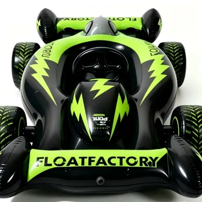 Large Portable Toy Inflatable Race Car Float, Usable Indoors and on Water, Custom Designs Available and Samples Provided