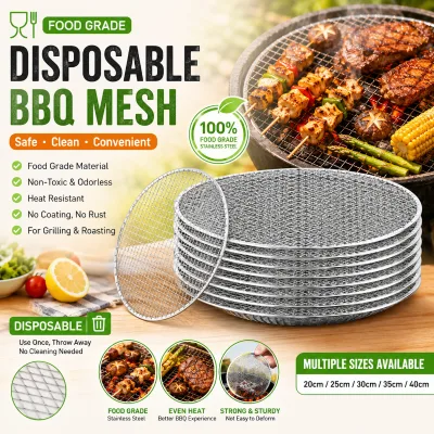 Fast Shipment Standard Gauge Round BBQ Wire Mesh Stable Load Bearing Food Grade Barbecue Net Park Picnic Anti Oxidation Mesh