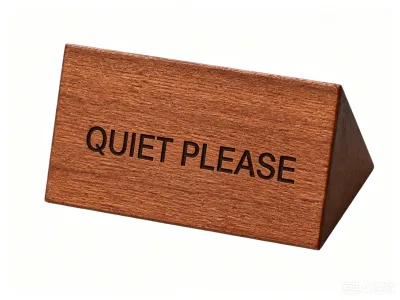 Library Learning Place Hospital Decoration Custom Logo Acacia Wooden Sign with Quiet Please