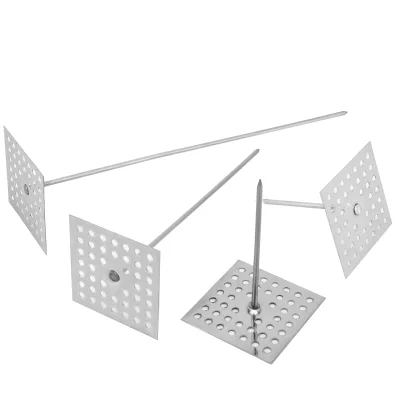 Square Perforated Base Multiple Length Heavy Duty Steel Thermal Insulation Fixing Studs Stick Pins Polished Finish for Duct