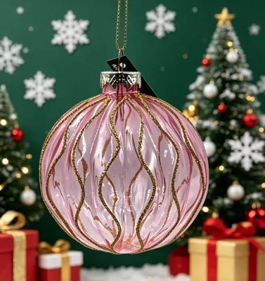 Vintage Glass Christmas Ball Ornaments, Festival Party Pendants, Christmas Tree Decorations & Gift Box Shaped Ornaments