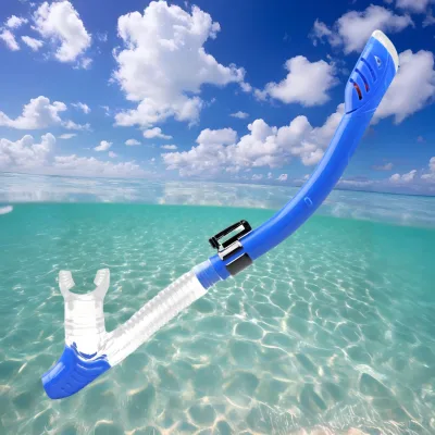 Oh Yeah Custom logo Color Black Anti- Leak Breathing Tube Soft Mouth Piece Dry Top Snorkel for Swimming Diving Snorkeling