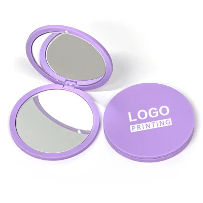Customized Matte Coated Double Sided Makeup Mirror Rubber Coating Promotional Makeup Mirror