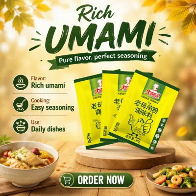 OEM Custom Old Hen Chicken Powder Chicken Flavor Seasoning Bulk Supply with Private Label Packaging