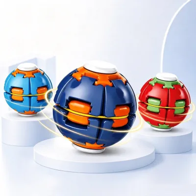 Creative Press Rotating Ball Fidget Toys Kids Sensory Spinning Top Toy Stress Relief Squeeze Ball Toy School Prize