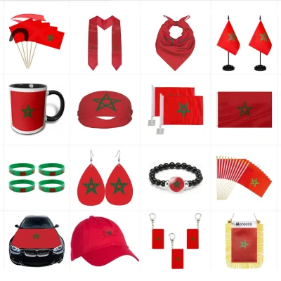 Wholesale 2026 Customizable Morocco Election Campaign Event Accessory Flags Set for Personalized Decorations