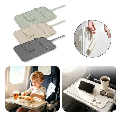 New Design Airplane Accessory Travel Tray Cover Rollable Travel Mat Keeps in Flight Dining and Work Surfaces Clean