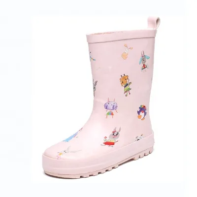 Children's Rain Boots Cartoon Style Boys and Girls Baby Rain Boots Waterproof EVA Water Shoes Rubber Boots
