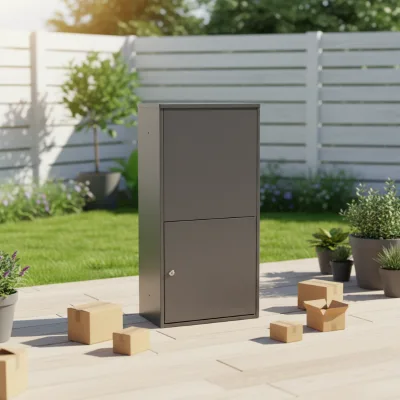 Goodhope OEM Outdoor Free Standing Modern Lockable Parcel Storage Large Package Waterproof Galvanized Steel Post Mail Drop Box