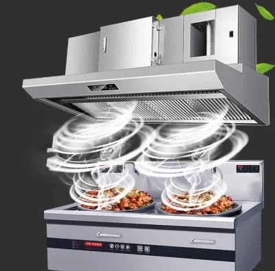 RUITAI Stainless Steel Commercial Restaurant Kitchen Hood Wall-Mounted Touch Control Energy Efficient Class for Barbecue Grill