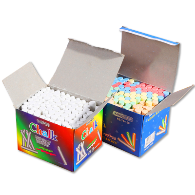 100 Sticks Blackboard Non-Toxic Dustless White Colored Chalk