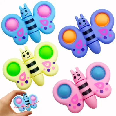 New Unisex Plastic Finger Fidget Toy Butterfly Spinner Tactile Bubble Press Kids Stress Relief Tactile Game Toy