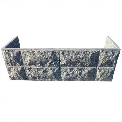 China Factory Manufacture Grey Granite Mushroom Stone Block Walls Natural Split Surface Granite Wall Stack Stone for Landscaping
