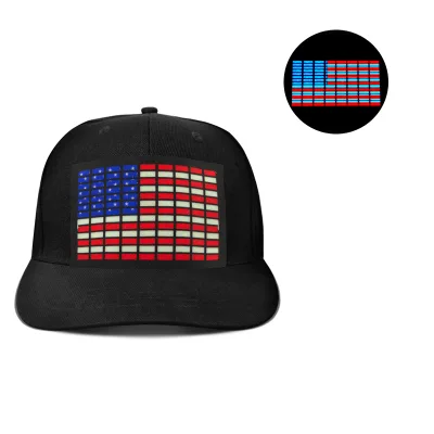 Support Custom Design Night Party Display Light up Luminous Cap Sound Activated LED Christmas Light up Neon Hat for Party Event