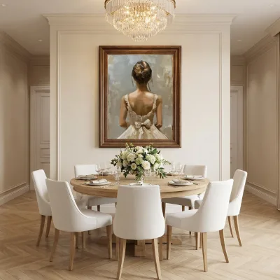 Wholesale Elegant Bridal Back Portrait Painting Modern Canvas Textured Handmade Artwork for Living Room Bedroom Wall Decor