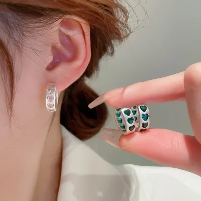 Ins Western style earrings, colorful zircon earrings, small and exquisite, simple earrings, new style