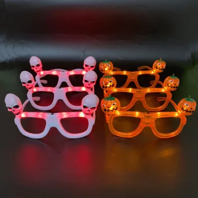 LED Flashing Glasses Fashionable Halloween Party Decoration Atmosphere Props Led Lights Plastic Glowing Glasses