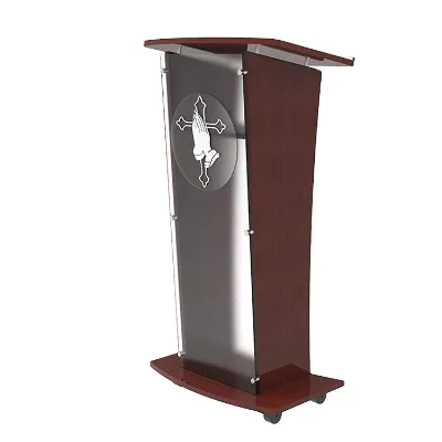 Other Commercial Furniture Wood Acrylic Christian Hall Lecture Speech Theater Furniture Church Podium Pulpit Stands for Church