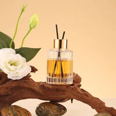 Wholesale Home Room Perfume Bottle Packaging Empty Luxury Large Clear 50ml 100ml 150ml 250ml Round Glass Reed Diffuser Bottle