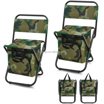 Premium Folding Cooler Chair with Backrest and Insulated Storage for Comfortable Outdoor Use