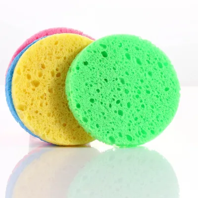 Natural Cleansing Facial Exfoliating Sponge Biodegradable Shower Dual-purpose Cleaning Wood Pulp Cotton
