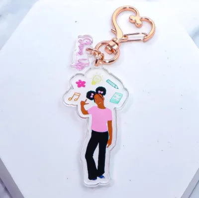 Young Black Girl Keyring Girls Bag Charm Accessories Diversity Inspirational Accessories Keychain