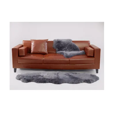 Genuine Large Sheepskin Rug Long Hair Fluffy Modern Sheepskin Floor Rugs for Living Room & Sofa Tanned Grain Pattern