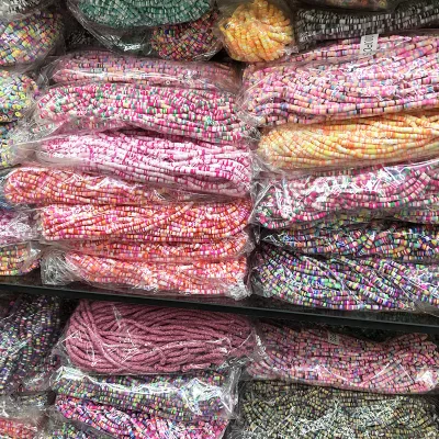 Wholesale Loose Spacer Beads Mixed Color Round Polymer Clay Beads , Heishi Beads Polymer for Bracelet Making