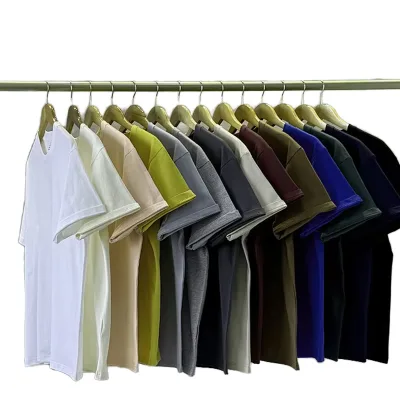 Wholesale Loose Fit 100% Cotton Unisex Solid Breathable T-Shirt High Quality Custom Logo Summer Short Sleeve Combed Cotton Blank