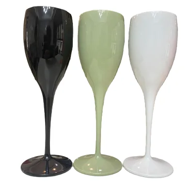High Quality Food Grade Plastic Acrylic Unbreakable Wine Glasses Plastic Colored Party Drinkware Wine Cup Glass champagne Flute