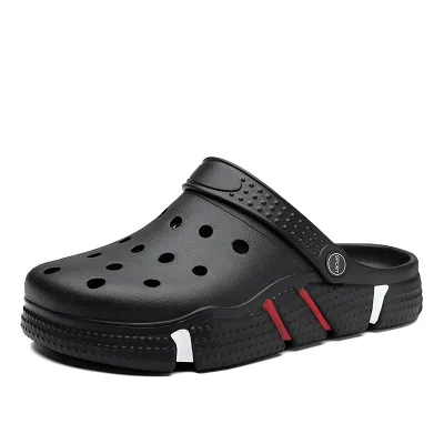 Summer Soft Sole Hole Shoes Men Slippers Anti slip Thick Sole Beach Sandals Trendy Large EVA Slippers