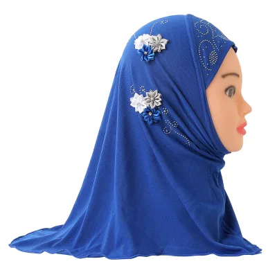 Beautiful Cotton Turban Arab Hat for Girls 2-6 Years Floral Hijab H075 for Summer Ethnic Scarves & Shawls