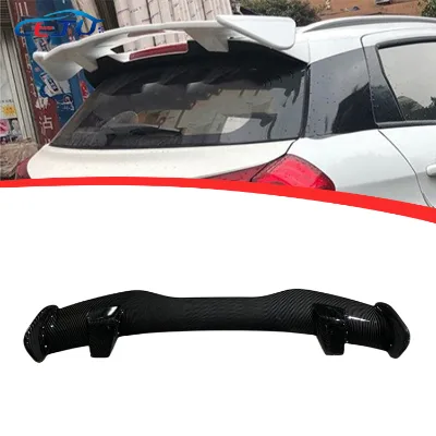 ABS Carbon Fiber Look Decal Universal Car Exterior Accessories Body Kits Auto Tuning Rear Trunk Roof Spoiler Tail Wing Boot Lip