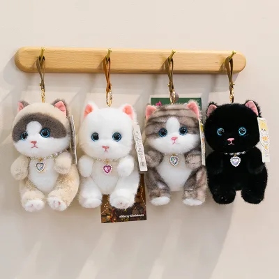 OEM Super Soft Plush Animal Toy PP Cotton Filling Ragdoll cat Keychain Small Pendant Companion Doll Stress Relief Toy