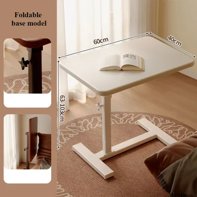 New Overbed Adjustable Bedside Table TV Tray Hidden Casters Foldable Rolling Laptop Standing Desk Home Hospital Use Household