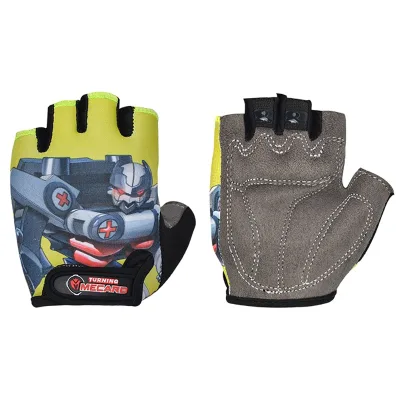 HBG 1051 Children's Fingerless Gloves Breathable and Shock Absorbing Anti-Slip Outdoor Bicycle and Skate Riding Gloves