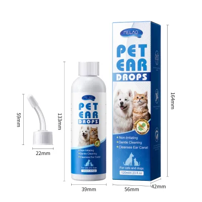 Natural Gentle Cat & Dog Ear Infection Treatment Drops Soothing Ear Cleaner for Dog Ear Infections