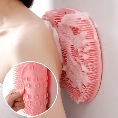 Silicone Shower Foot Scrubber MatWall Mounted Shower Foot Scrubber with Suction Cups