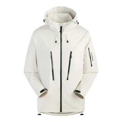 High Quality Hooded Sports Jacket Custom Logo Solid Color Zipper Closure Stand Waterproof for Autumn Outdoor Casual Wear XL Size